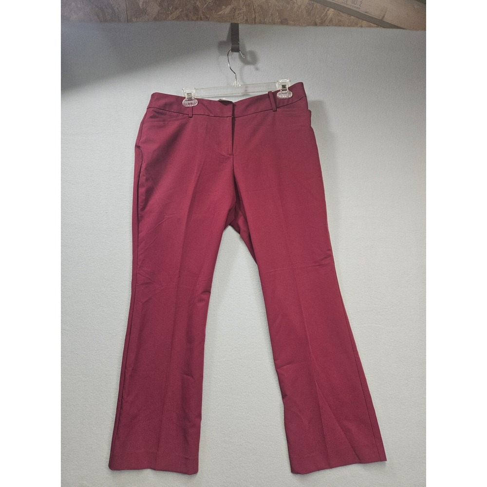 Liz Claiborne Audra Emma Ankle Pants Burgundy Red Dress Slacks Womens 12P Petite